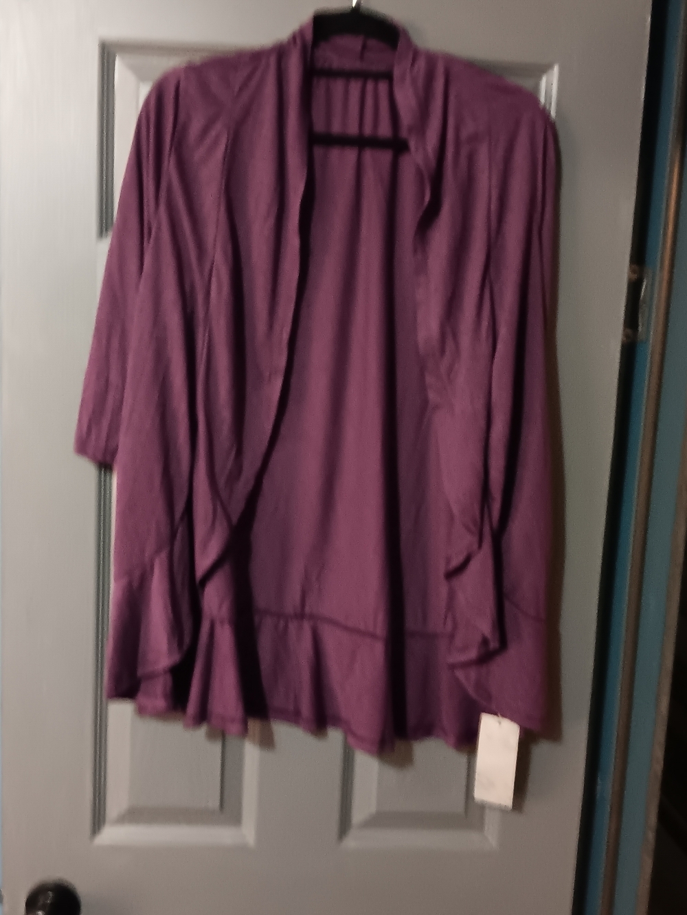 Women's Open-Front Purple Cardigan Sweater